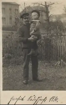 Vater u. Sohn, Echtfoto, gebr. 1915