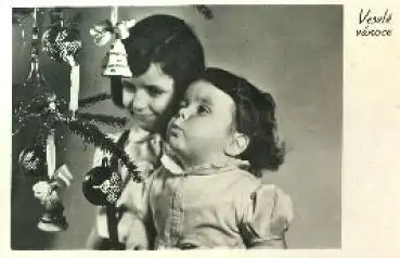 Weihachtsbaum mit Kindern o ca. 1960