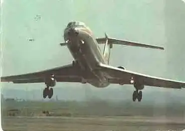 TU-134 Interflug Düsenflugzeug startend Bild und Heimat 0612 K