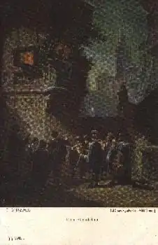 Karl Spitzweg "Das Ständchen" Künstlerkarte * ca. 1920
