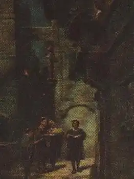 Karl Spitzweg "Ständchen im Mondschein" Künstlerkarte  * ca. 1940