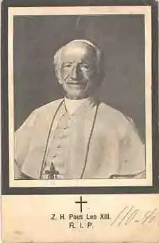 Papst Leo XIII Sterbekarte o Sep.1903