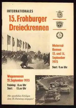 15.Frohburger Dreieckrennen 1975 Programm Heft