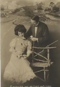 Liebespaar Serienkarte Nr. 187/6 "O glücklich, wer ein Herz gefunden" * ca. 1920