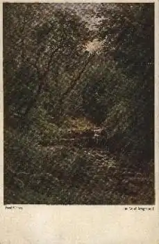 Paul Weber "Im Waldesgrund" Künstlerkarte *ca. 1930
