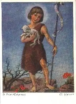 Kinder, Künstlerkarte Huber Sulzemoos, St. Johannes, Schaf o 11.5.1940