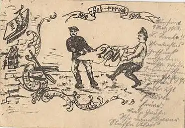 Reservistenkarte Humor o 2.3.1902