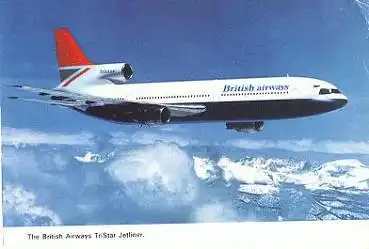 Jetliner British Airways Tristar o 8.8.1976