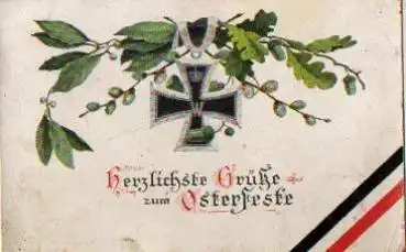 Ostergrüsse Patriotika 1.WK Schwarz-weiss-rot o ca. 1915
