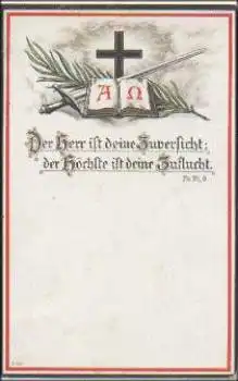Patriotika 1.WK Schwarz-weiss-Rot, Spruch, o 1913