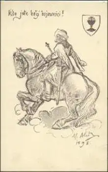 Reiter zu Pferd Künstlerkarte Ales * ca. 1910