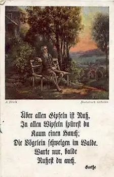Johann Wolfgang von Goethe Dichter Künstlerkarte A. Broch, o 19.7.1917