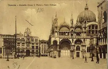 Venezia Piazetta Chiesa S. Marco e Torre Grologie Platz o 30.3.1914