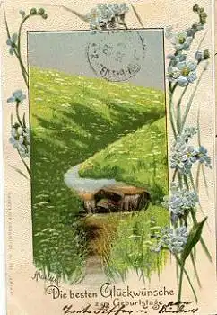 Landschaftansicht Kuenstlerkarte Mailick o 27.9.1901