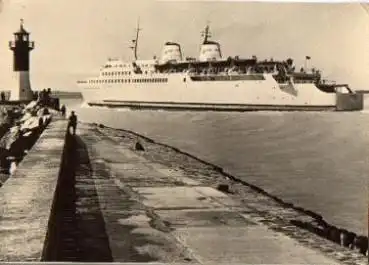 Ostseefähre Saßnitz, Eisenbahnfähre Leuchtturm o 4.8.1968