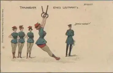 Frauenbewegung "Traumbilder eines Leutnats" Litho * ca. 1900