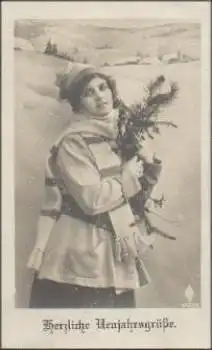 Frau, Neujahrsgrüsse Serie Nr. 4695/2 o 31.12.1919