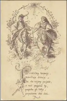 Reiter zu Pferd Künstlerkarte Ales o 26.11.1915