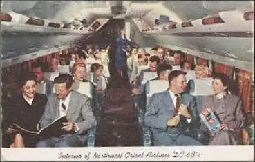 DC-6B Northwest Orient Airlines  Innenansicht Kabine o 14.08.1965