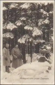 Heldengrab eines jungen Leutnants 1. WK.  Winter o 24.4.1916