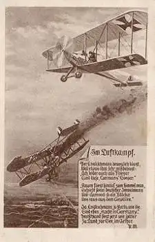 Doppeldeckerflugzeuge 1. WK. Luftkampf o 3.2.1918