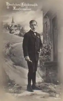 Konfirmation Serienkarte 9601/4 gebr. ca. 1920