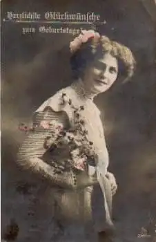 Dame Geburtstag Serie 2985/4 o 18.8.1913