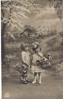 Geburtstag Kinder Serienkarte 8767/4 gebr. 5.10.1918