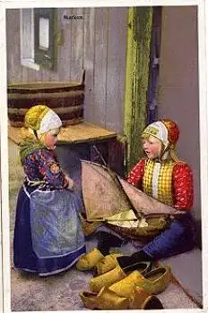 Marken Niederlande Kinder Trachten Photochromie * ca. 1940