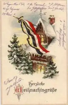 Weihnachtsgrüsse, Patriotika, schwarz-rot-weiss gebr. 4.1.1917