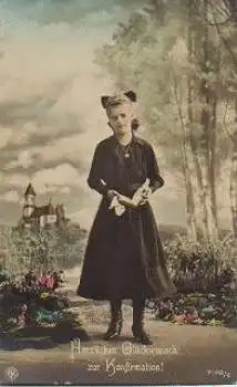 Konfirmation Serie 7108/2 gebr. ca. 1920