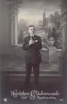 Konfirmation Serienkarte 391/2 gebr. ca. 1920