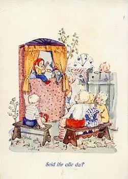 Puppentheater, Kasperl, Künstlerkarte U. Rincke, * ca. 1960