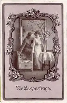 Frau mit Soldat Herzensfrage gebr. 10.9.1917