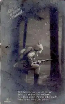 Deutscher Soldat mit Gewehr 1. WK. Serienkarte 4895/3 o 19.3.1916