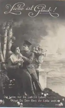 Ehe, Paar auf Bank, Serie Nr. 4473/3, gebr. 27.06.1918