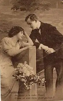 Liebespaar Stelldichein gebr. ca. 1910