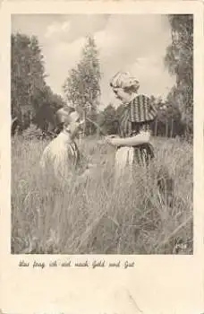 Liebespaar im Gras Serienkarte 2188 * ca. 1930