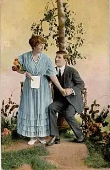 Liebespaar vor Birkenbaum, * ca. 1920