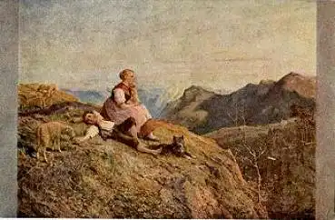 Schütz Thomas "Weiler fern im Grund" Künstlerkarte Serie Nr. 4/124 * ca. 1930