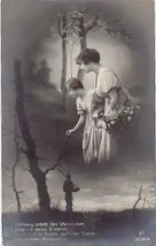 Frauen und Soldat Serienkarte Nr. 5134/4 gebr. 15.6.1918