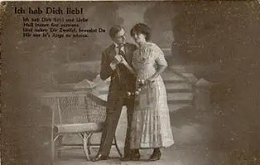 Liebespaar "Ich hab Dich Lieb" Serienkarte 0526 * ca. 1910
