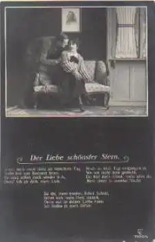 Liebespaar "Der Liebe schönster Stern" Serienkarte Nr. 7788/4 gebr. 1.8.1914