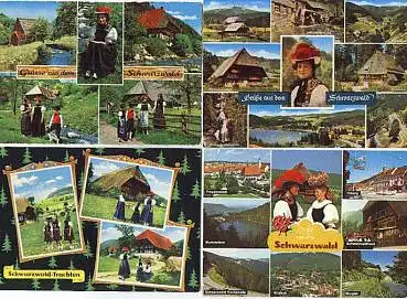 Schwarzwald Trachten 4 Karten