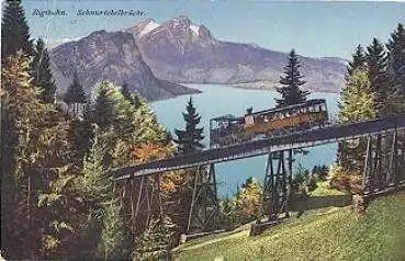 Rigibahn, Schnurtobelbrücke, Eisenbahn, o 26.8.1926