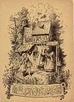 Ludwig Richter "Hänsel und Gretel" Märchen Kuenstlerkarte * ca. 1930