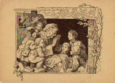 Ludwig Richter "Gruselige Geschichten" Kuenstlerkarte * ca. 1930