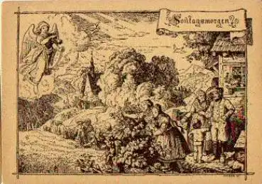 Ludwig Richter "Sonntagsmorgen" Kuenstlerkarte * ca. 1930