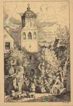 Ludwig Richter "Feierabend" Künstlerkarte * ca. 1930