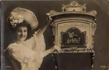 Post, Briefkasten Frau, Serienkarte  Nr. 250/5 o 9.10.1916